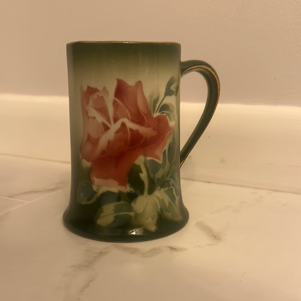 ANTIQUE Hand Thrown K&G Luneville France “Les Roses” Mug